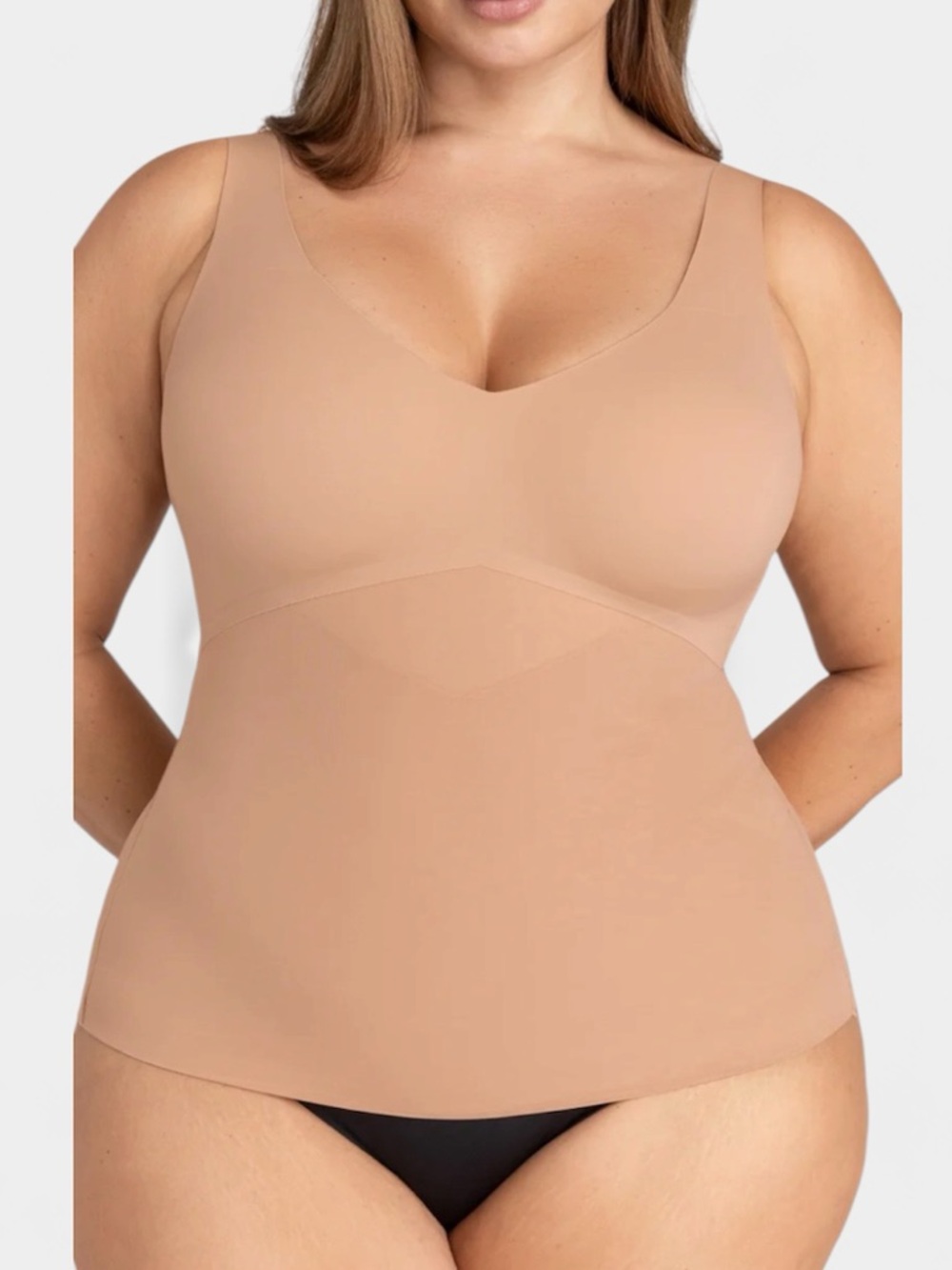 Honeylove LiftWear Sculpting Tank 3X in Sand Built In Bra